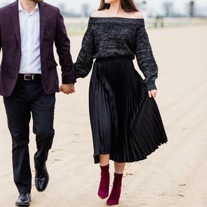 Black accordion skirt